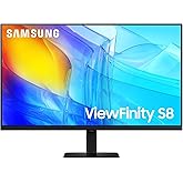 SAMSUNG 27" ViewFinity S8 (S80D) Series 4K UHD High Resolution Computer Monitor, HDR10, Multiple Ports w/ HDMI, DisplayPort, USB-A, Height Adjustable Stand, LS27D806EANXGO, 2024, 3Yr Warranty