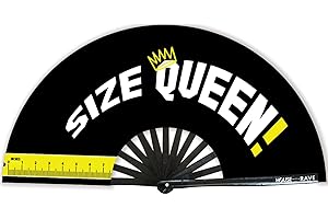 HOUSE OF RAVE Funny Gay Fan - Large UV Glow Rave Fan - Gay Festival Hand Fan - 13 Inch Folding Hand Fan - Pride Fan - Gay Rave Fans