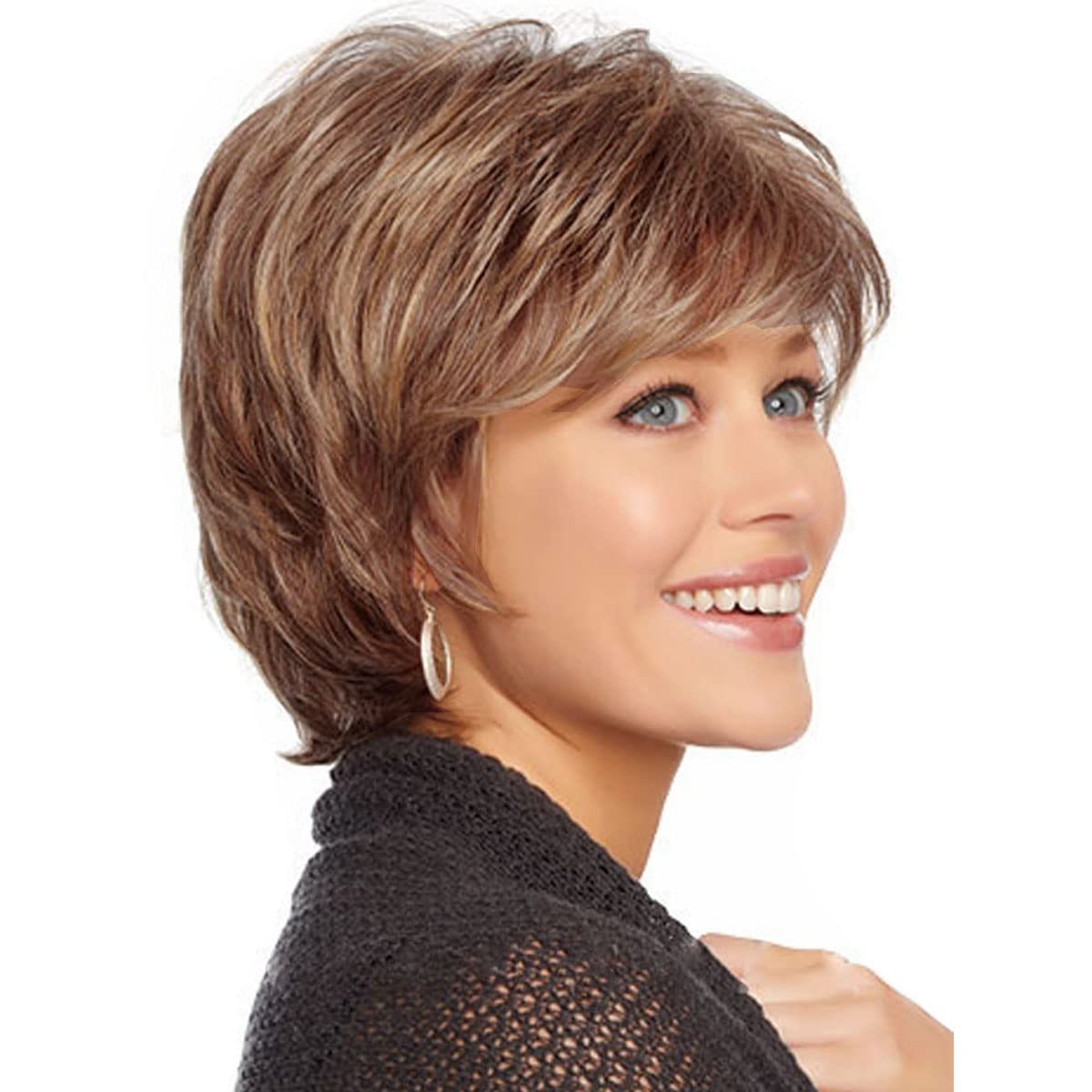 Royalfirst Women Lady New Short Curly Hair Wigs Heat Resistant