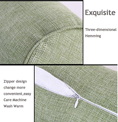 NBPillows 16x6 Inch Round Neck Pillow For Neck Backrest for Car or Office Chair Sofa, Semi-Roll Pillow With Washable Organic Cotton Cover（green） - Thumbnail 5