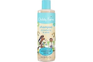Childs Farm, Kids Shampoo for Dry, Sensitive, Eczema-prone Skin & Scalp, Strawberry & Organic Mint, Detangles & Nourishes, Vegan, Cruelty-Free, 16.9 fl oz