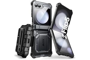 i-Blason for Samsung Galaxy Z Flip 5 Case with Stand, [Built-in Screen Protector] [Hinge Protection], Full-Body Protection Magnetic Phone Case for Galaxy Z Flip 5, Black