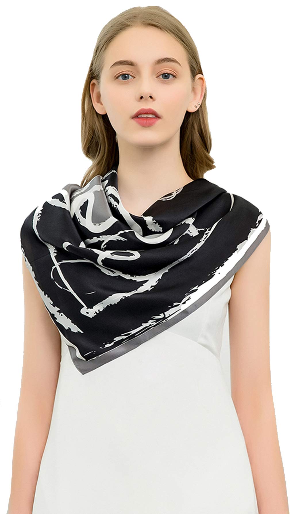 100% Pure Mulberry Silk Scarf Large Square 35'' x 35''- Breathable Lightweight Women's Neckerchief -Digital Printed Headscarf 100% Pure Mulberry Silk Scarf Large Square 35'' x 35''- Breathable Lightweight Women's Neckerchief -Digital Printed Headscarf