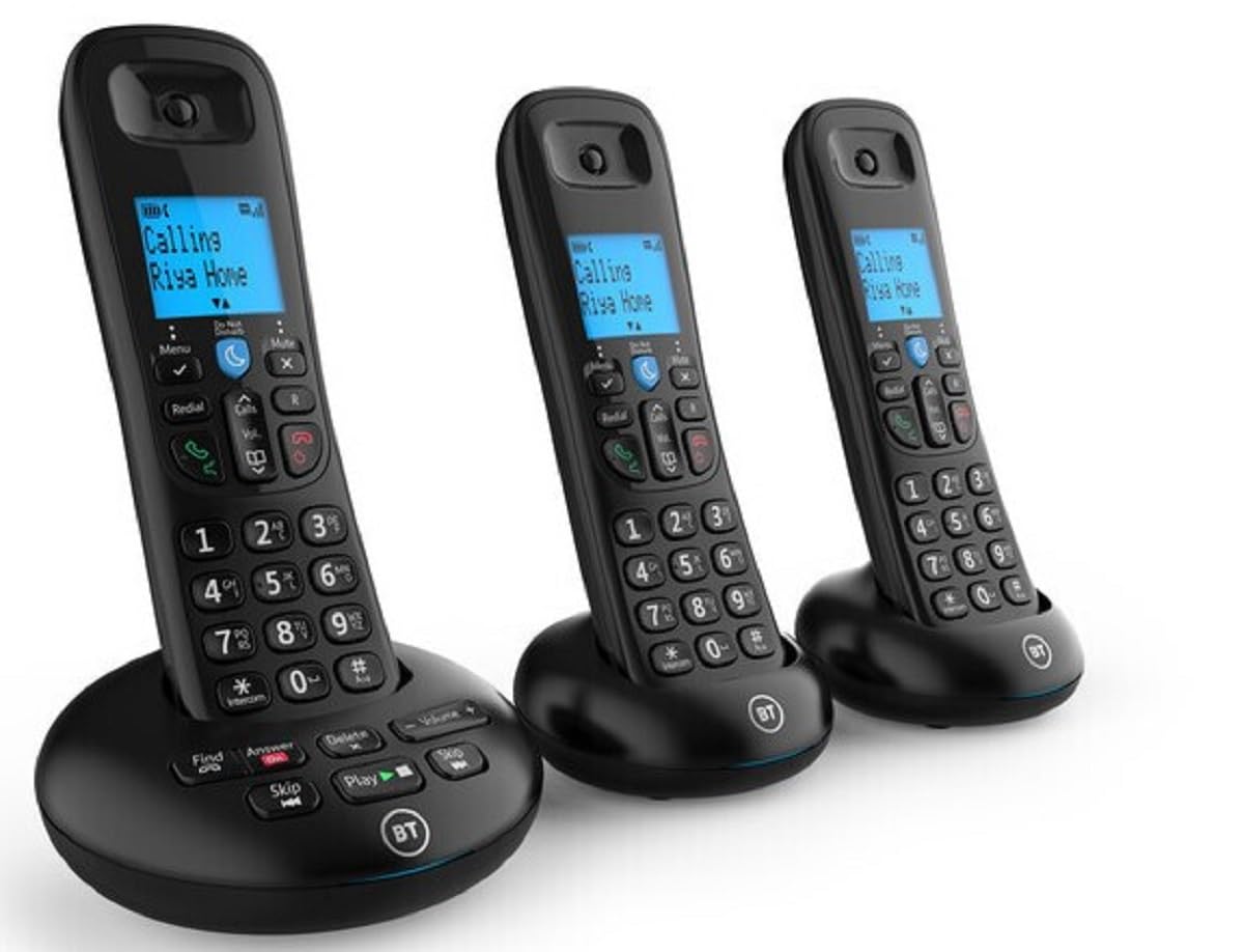 BT 3570 Cordless Home Phone with Nuisance Call Blocking and Digital Answer Machine, Trio Handset Pack