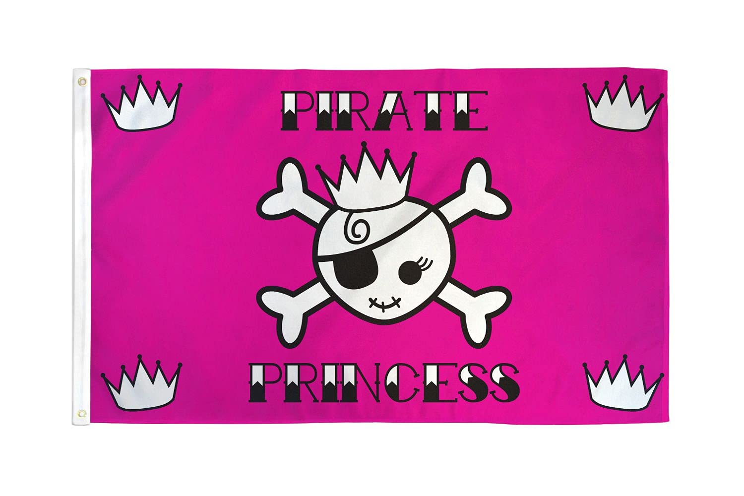 AZ FLAG - Pirate Princess Flag - 3x5 Ft - 100D Polyester Skull Pirates Banner with Two Metal Grommets - Fade Resistant - Vivid Colors - 3' x 5' Feet - 150x90 Cm