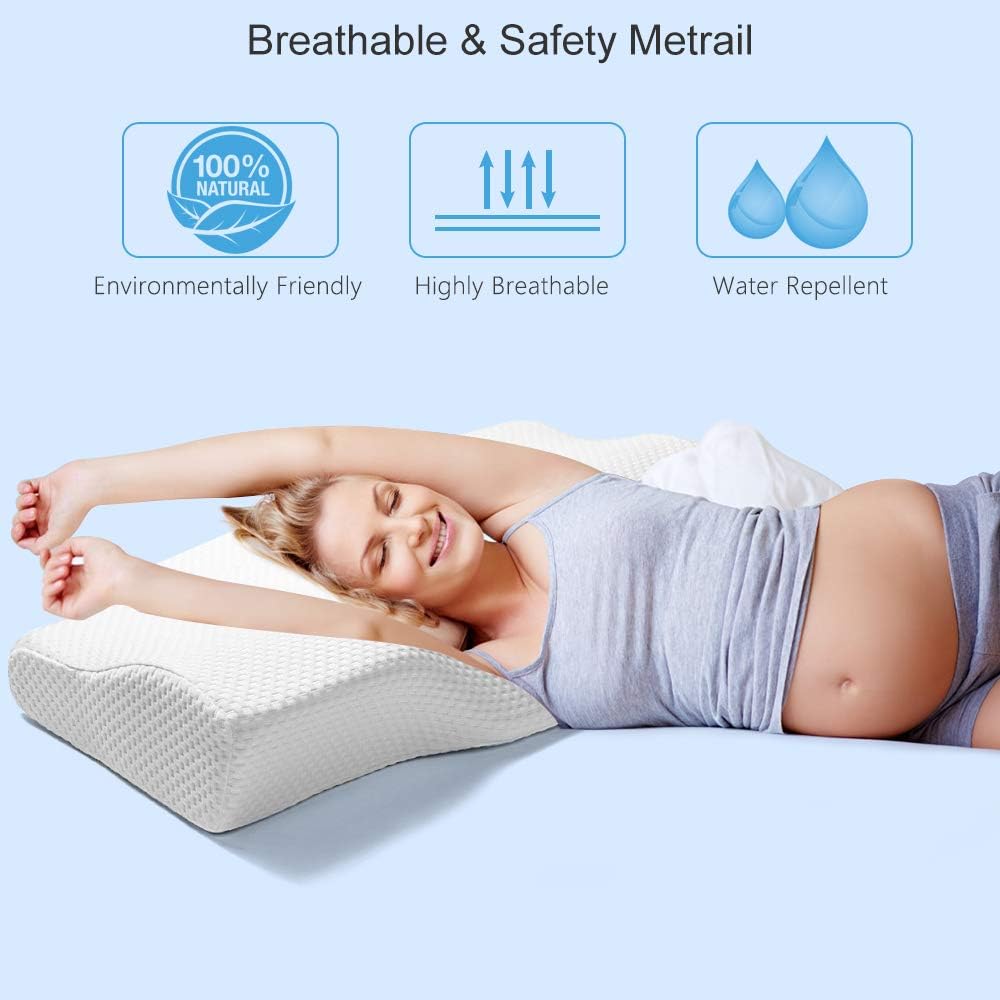 BAIFROS Contour Memory Foam Pillow, Ergonomic Cervical Pillow for Neck Pain - Orthopedic Contour Pillow for Side Sleepers, Back and Stomach Sleepers, Bed Pillow for Sleeping: Home & Kitchen