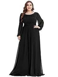 Ever-Pretty Women's Round Neck Long Lantern Sleeves