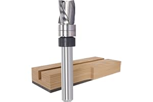 Solid Carbide Pattern Flush Trim Router Bit 1/4" Shank, 3-Flute, 3/8" Cutting Diameter, 1/2" Cutting Length, Spiral Down-Cut 