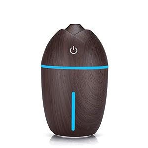 Ambis Portable Essential Oils Diffuser USB for Car | Desk | Office | Fragrant Aromatherapy | Wood Grain (Dark Wood)