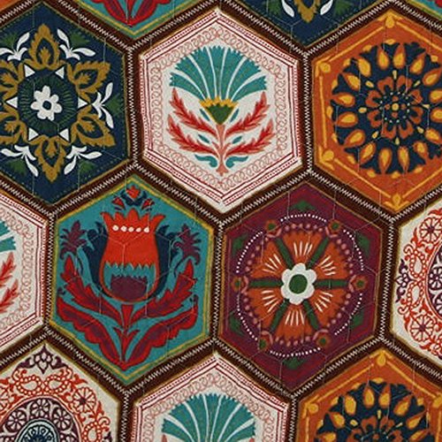 Boho Moroccan Quilt Set with Shams Geometric Pattern Medallion Mandala