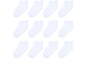 HYzgb 12 Pack Non Slip Kids Toddler Baby Socks with Grips 1-7 Years Boys Girls Cotton Ankle Socks Multi Colors