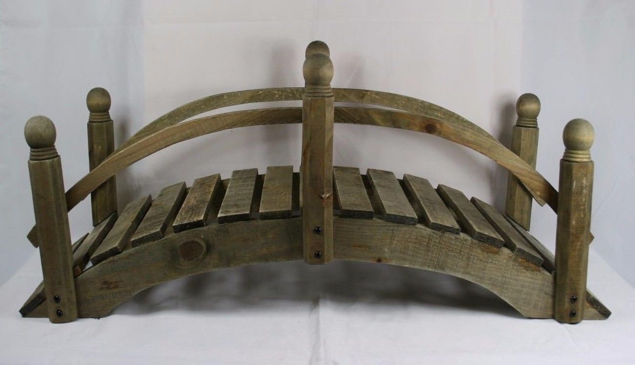 77 cm Garden Wooden Bridge Feature Garden Ornament Amazon.co.uk