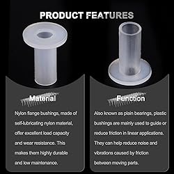 uxcell 20pcs Flanged Sleeve Bearings Plastic