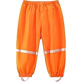 Fewlby Kids' Rain Pants Toddler Waterproof Trousers for Boys Girls