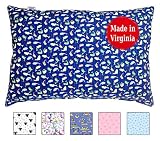 Toddler Pillow (13x18) Handmade in USA by a Small Family Company for Over 12 Years | Double-Stitched | Hypoallergenic | Machine-Washable (Blue Fishies)