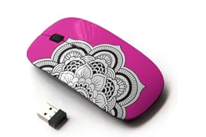 Graphic4You Mandala Flower (Hot Pink) Ergonomic Wireless Mouse with Nano Receiver