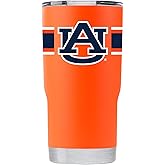 Gametime Sidekicks Auburn 20oz Dark Orange Tumbler - Officially Licensed, 18/8 Stainless Steel, Double-walled, Vacuum-insulated, UV LED Printed Logos, Sweatless, Stays Hot/Cold - 360 Wrap