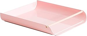 U Brands Metal Letter Tray, Desktop Accessory, Arc Collection, Pink (3552A02-06)