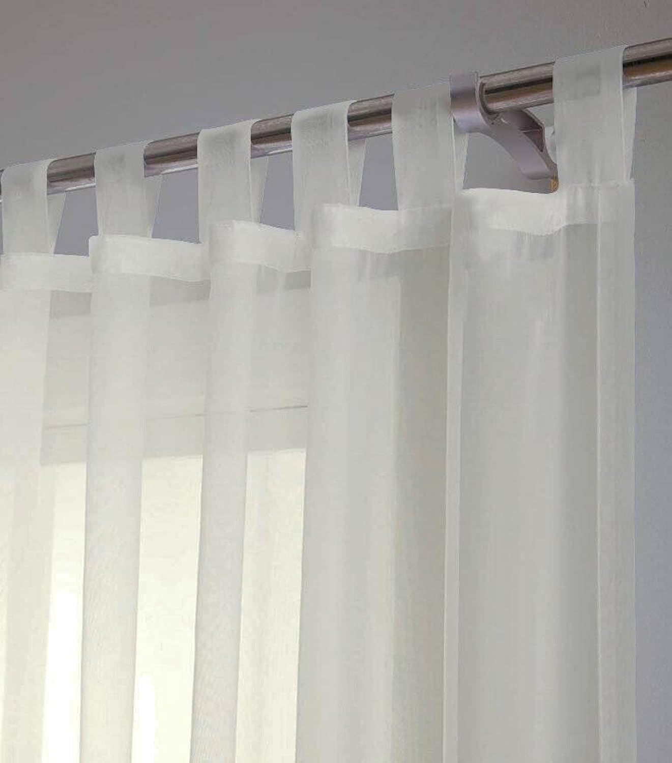 Megachest sheer Voile Tab Top Curtain(Ivory, 56" wideX118 drop(W142cmXH300cm))