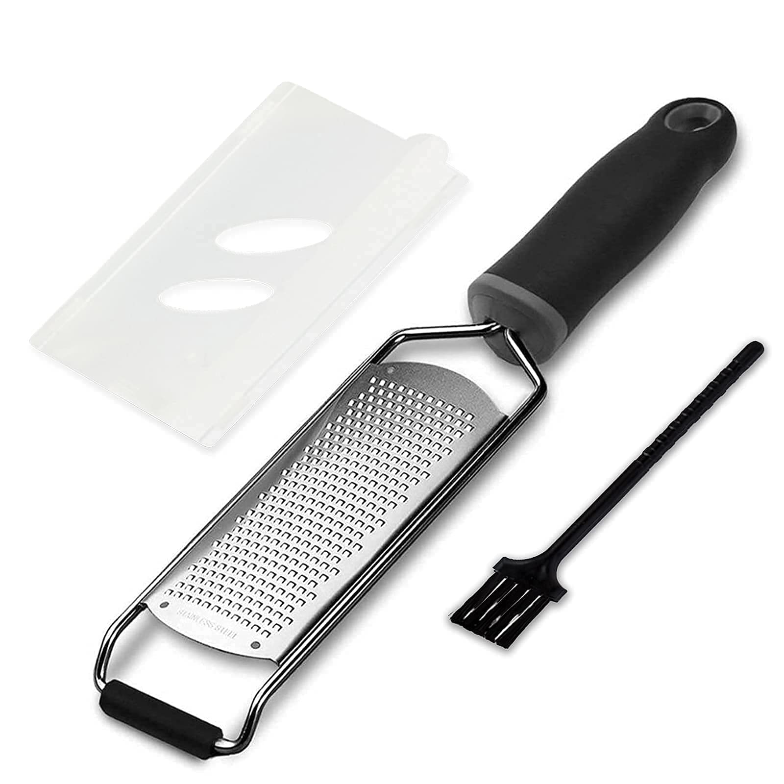 Wellehomi Latest Zester Lemon Zester Cheese Grater with Large Soft TPR Handle Sharp Stainless Steel Blade Easy to Grate Lemon Cheese Chocolate Orange Citrus Nuts Gingers