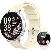 Blintok Smart Watch for Men Women Fitness Tracker with 100+ Sport Modes,Activity Trackers for iOS/Android Waterproof/Heart Rate/Sleep/Steps Monitor/Pedometer Monitor Monitor (Silver+Beige)