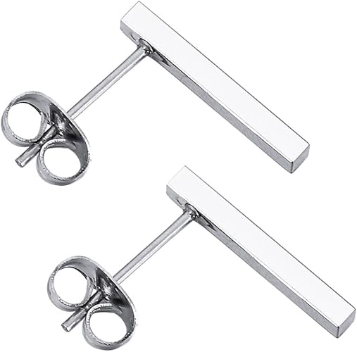 Amazon Hooami ピアス スタッド レディース メンズ サージカルステンレス ピアス バー 15mmx2mm 1ペア ピアス 通販