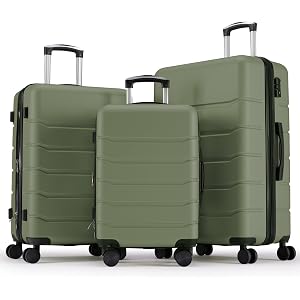 Sweetcrispy 3 Piece Luggage Set, Expandable Suitcase with Spinner Wheels | ABS Hard Shell, Lightweight, Travel Suitcases, TSA