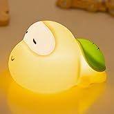 Big Head Turtle Night Light, Cute Anime Turtles Lamp with Timer, 3 Levels Touch Dim Baby Night Light for Nursery, Rechargeable Squishy Silicone Animal Moving Lamp Christmas Gifts for Kids (Turtle)