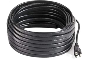 RUITN Heat Tape for Ice Dam Prevention Heavy Duty Self-Regulating 60 FT Plug-in Ready Heat Cable 120V, 8 watts/ft (6 Foot Cold Lead)