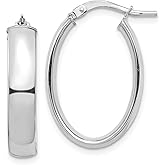 5mm Polished Classic Oval Hoop Earrings in Real 14k Gold
