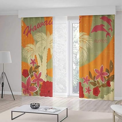 Amazon Com Yoliyana Blackout Window Curtain Hawaiian Living