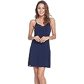 GYS Women's Bamboo Viscose Full Slips for Under Dresses Soft Adjustable Spaghetti Straps Cami Slip Dress