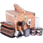 FootFitter Premium Grand Cedar Valet Set, Leather Shine &amp; Suede Care Kit | Grand Cedar Valet Box Kit Delivers Professional Grade Shine Accessories &amp; Suede Care for an Ultimate Shoe Shine Experience