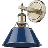 Golden Lighting 3306-BA1 AB-NVY Orwell Bath Vanity, Aged Brass with Navy Blue Shade