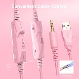 IMYB Gaming Headset with Microphone Pink 50mm Driver 7.1 USB Amp view 6