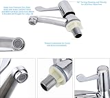 eTrademart 2pcs Bathroom Taps Pair 1/2 BSP Chrome Lever Separate Hot Cold view 4