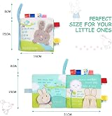 Vicloon Soft Toys Baby Bath Cloth Book 3D Animals Crinkle Tail Sensory Rabbit view 2