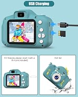 Hangrui Kids Camera 20MP Dual Lens 2.0 inch IPS 1080P 32GB Shockproof Dark Green view 6