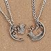 Marycrafts Buck and Doe Interlocking Necklace Set Quarter Coin Cut BBF, Couples Jewelry Relationship Deer Heads (14 Inches)