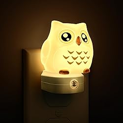 L LOHAS LED Owl Night Light for Kids, 3D Owl Night