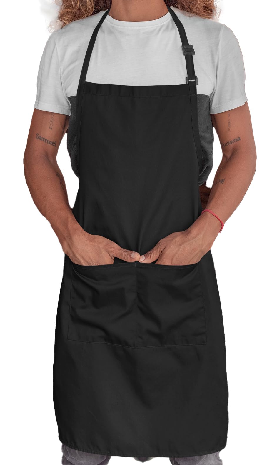 4sold Chefs Apron Unisex Professional Quality Butchers Kitchen Cooks Restaurant Bistro BBQ School College Double POCKETS 100% Cotton with Polyester Straps for Home Coffee house