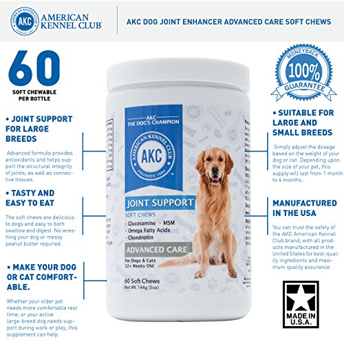 AKC Dog Joint Enhancer Advanced Care Soft Chews with Glucosamine