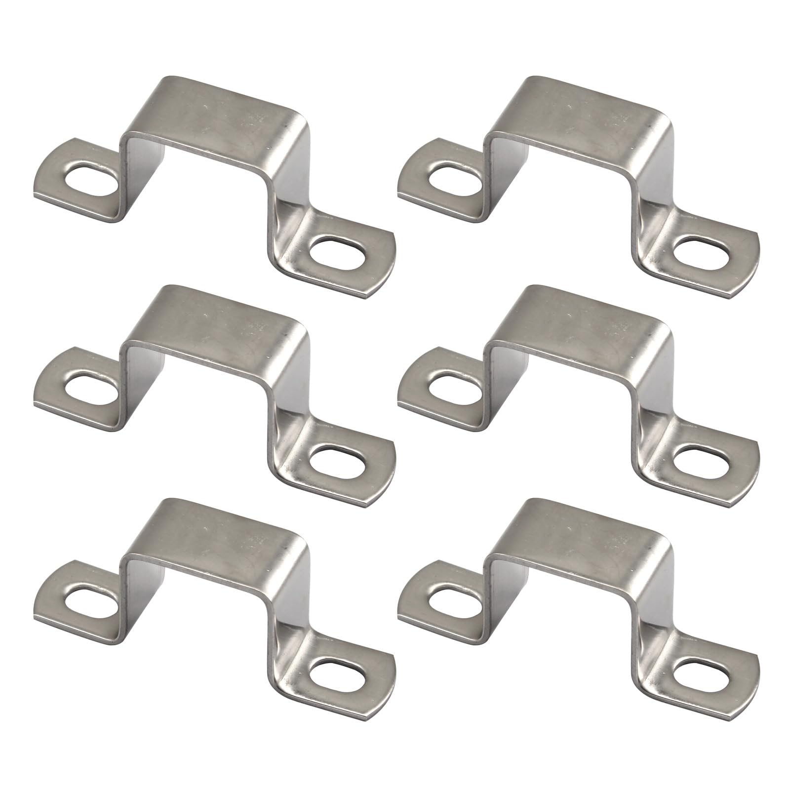 (6 Pieces) 45x45mm Square Pipe Clamp 304 Stainless Steel U Shaped Strut Connector Bracket Tube Buckle Hose Clamp Cable Clamp