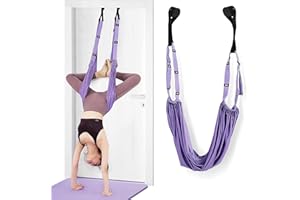 Elfzone Yoga Door Swing - Yoga Strap, Backbend Training Stretching Rope with Door Anchor, Flexibility Trainer Stretching Equipment Assist Stretch Strap for Fitness Gymnastics Dance Aerial Yoga Ballet