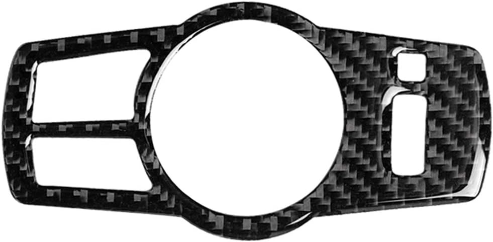 Voupuoda Compatible with BMW F10 F07 F01 F25 F26 Carbon Fiber Interior Headlight Shift Button Decorative Cover Car Styling Sticker 5 Series