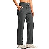 SANTINY Women's Fleece Lined Pants 29" Winter Warm Sweatpants Water Resistant Snow Ski Hiking Pants with Zipper Pockets