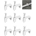 Jadaol 100Pcs 7.5mm Cable Clips with Nails, Flat Ethernet Cable Wall Clips for Cat6 Flat Cable, Custom Size Wire Tacks for RJ45 LAN Cable, Coax, Speaker, and Network Wire Organizer