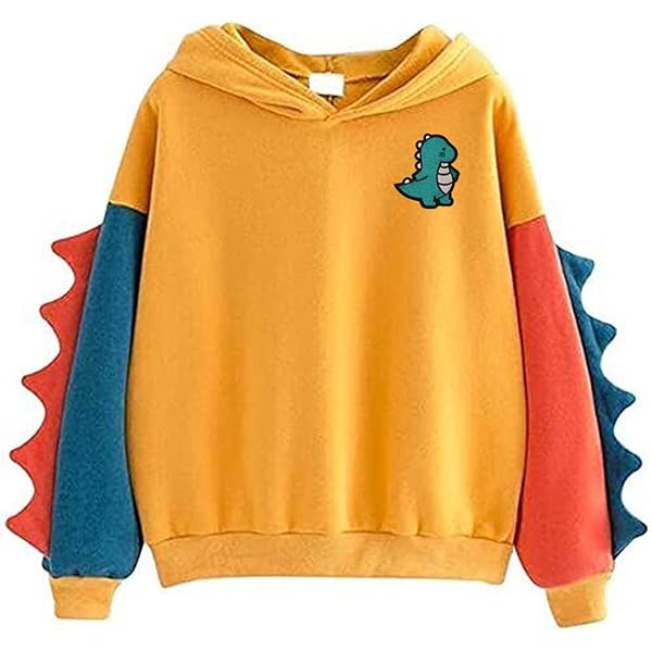 IQYU Hoodies voor tieners en meisjes: Anime hoodie dames oversize sweatshirt met capuchon vintage hoodie dinosaurus bedrukt hoodie lange mouwen shirts warm sweatshirt-jack Harajuku Streetwear, zwart