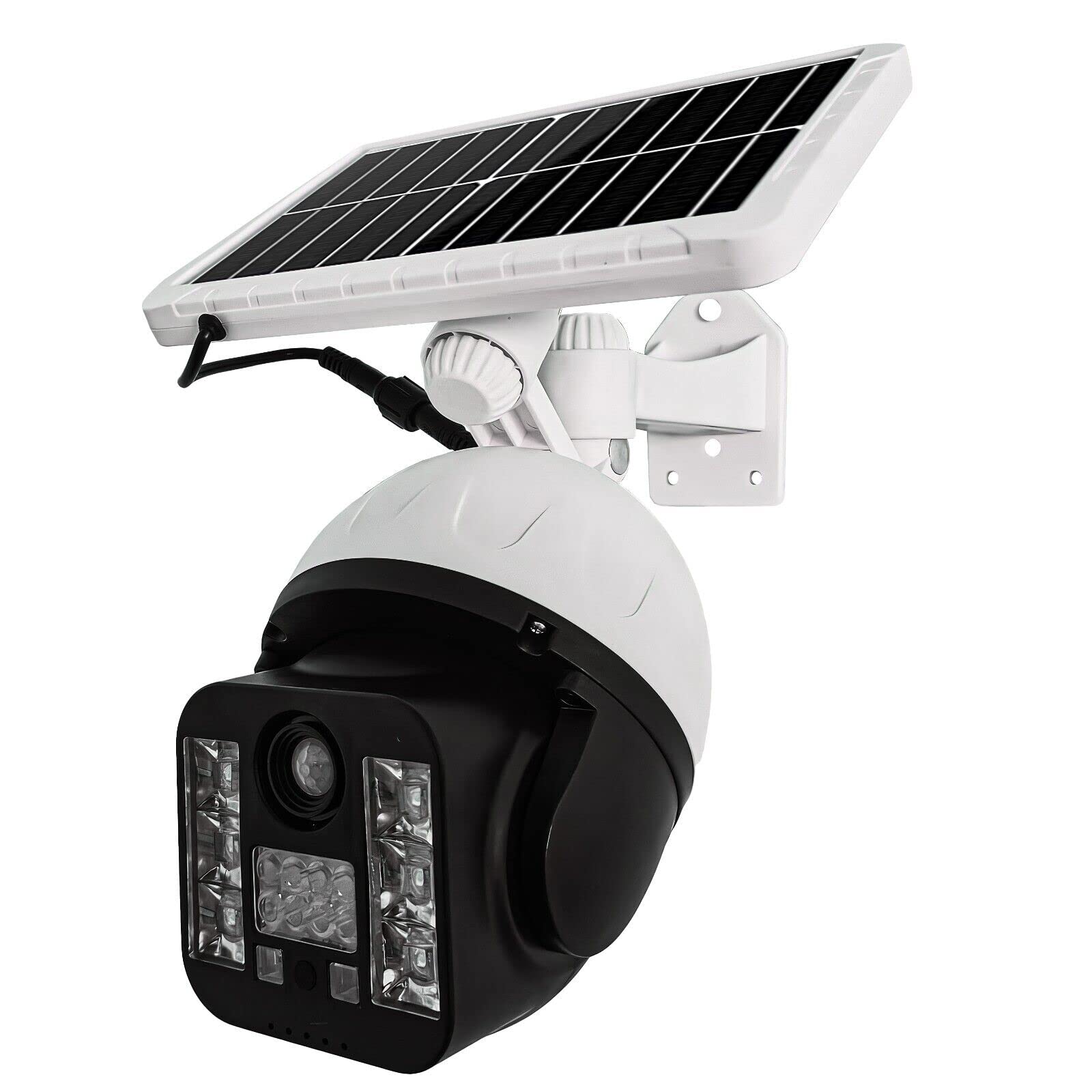 AntDau71 Outdoor Fake Camera With Solar Panel Charging, Motion Sensor LED Street Lamp Headlight, 30 LED - 60W