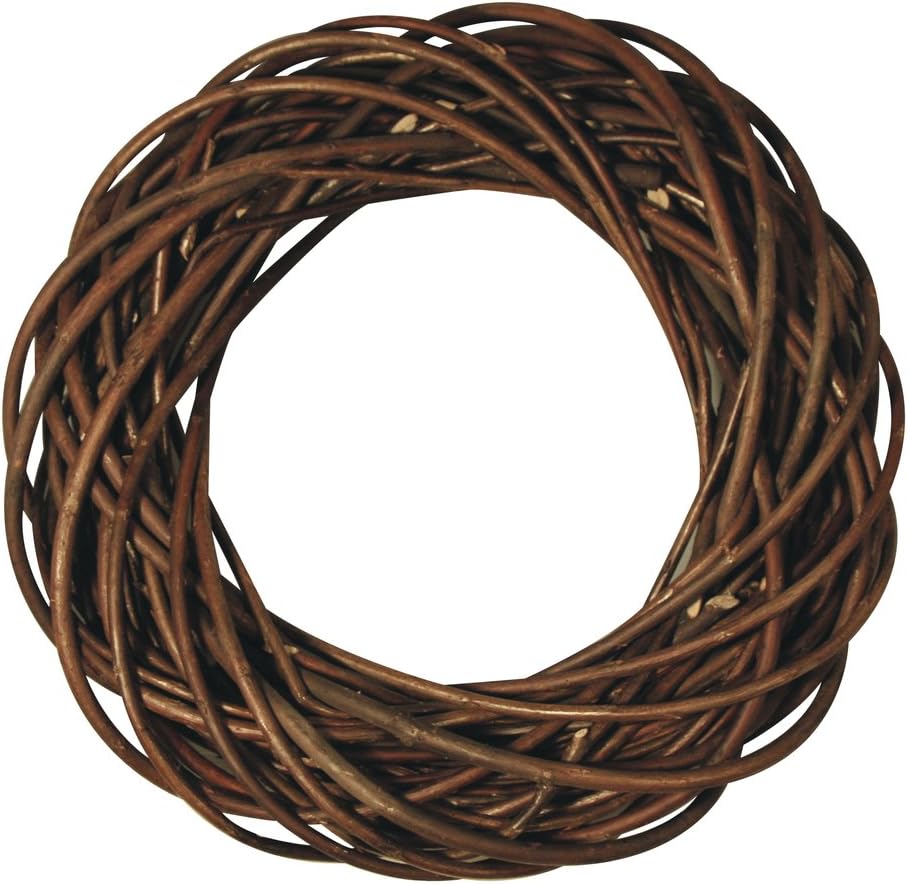 Rayher Natural Willow Twig Wreath - 25 cm Diameter, Braided Base for Door Wreath and Home Decoration, Brown, diameter 25cm